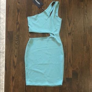 NEVER WORN PLT BLUE ONE SHOULDER DRESS